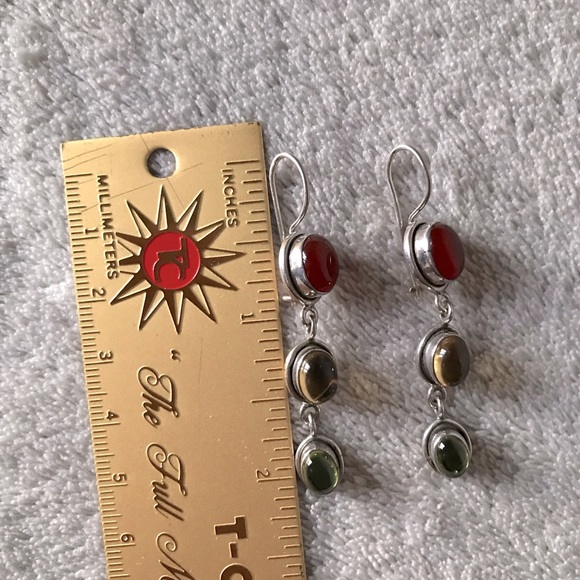 Sterling Silver & Gemstone Earrings - Picture 4 of 5